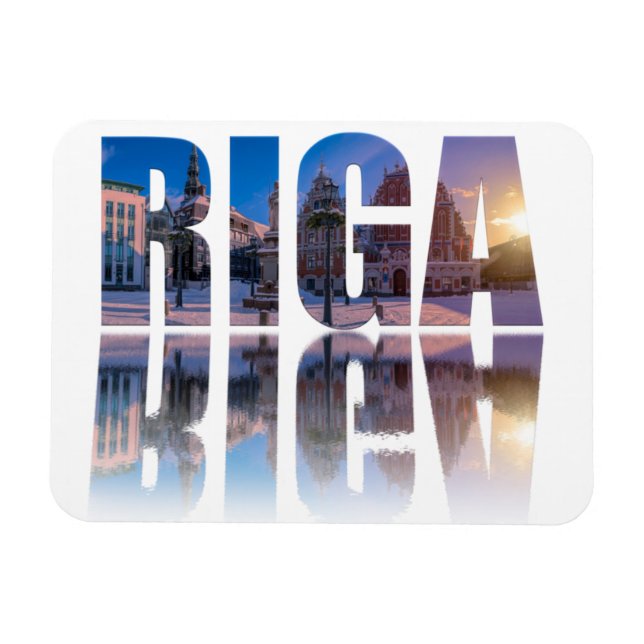 Text of Riga, Latvia Magnet (Horizontal)