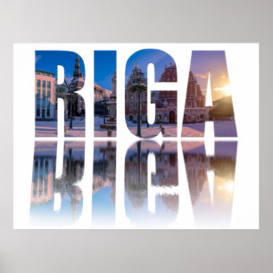 Text of Riga, Latvia Poster