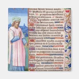 Text of the Magnificat with a portrait of Magnet