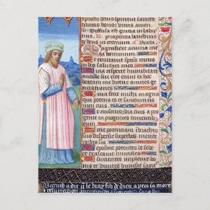 Text of the Magnificat with a portrait of Postcard