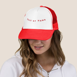 Text or Name Classic Modern Elegant Stylish Red Trucker Hat