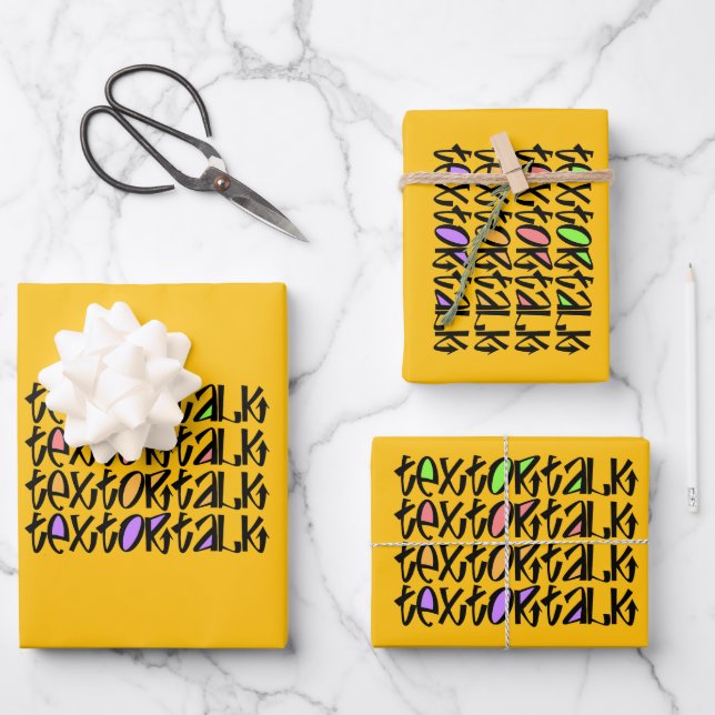 Text Or Talk  Wrapping Paper Sheet (Front)