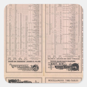 Text Page Montreal and Boston Air Line Square Sticker