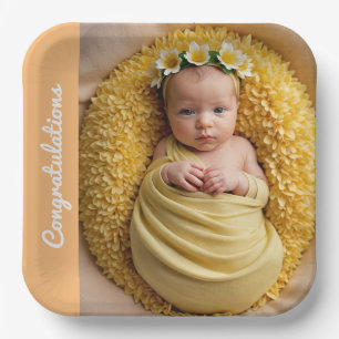 text photo custom congratulations Paper Plate