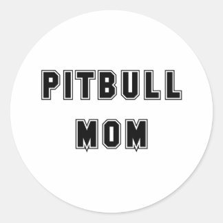 Text Pitbull Mum Classic Round Sticker