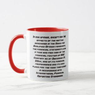 TEXT"Qualified Audit Opinion" Mug