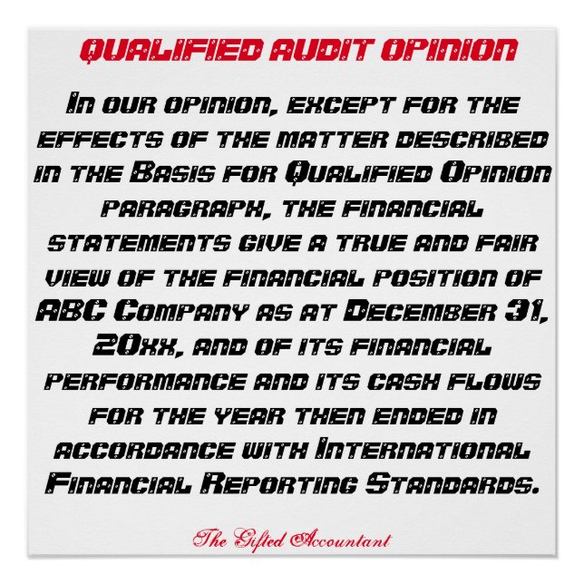 TEXT"Qualified Audit Opinion" Poster (Front)