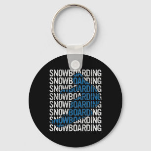 Text Snowboarder Silhouette Snowboard Gift Snowboa Key Ring