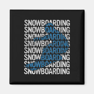 Text Snowboarder Silhouette Snowboard Gift Snowboa Magnet