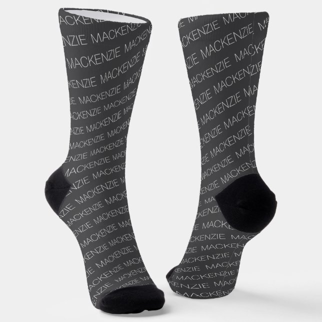 Text Template Make Your Own Personalised Name Socks (Angled)