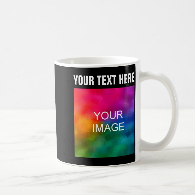 Text Upload Photo Boys Kids Modern Template  Coffee Mug (Right)