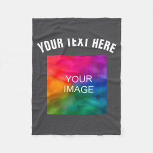 Text Upload Photo Template Boys Kids Modern _1 Fleece Blanket