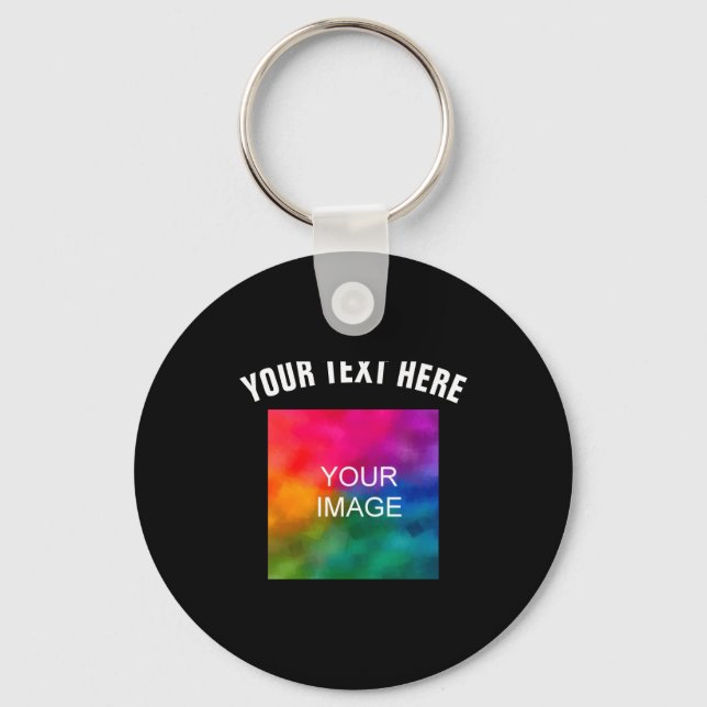 Text Upload Photo Template Boys Kids Modern _1  Key Ring (Front)