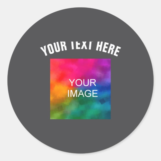 Text Upload Photo Template Boys Kids Modern  Classic Round Sticker (Front)