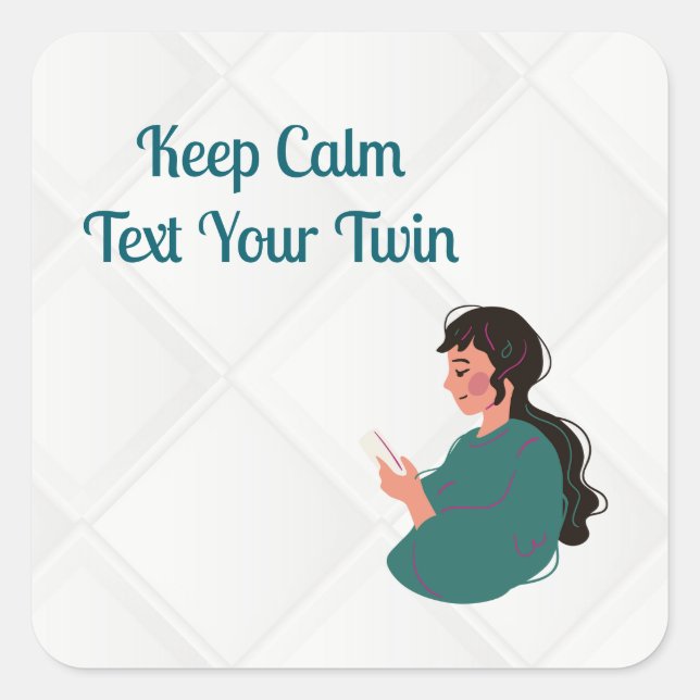 Text Your Twin Square Sticker (Front)