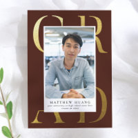 Textbook Burgundy Typography Graduate Announcement