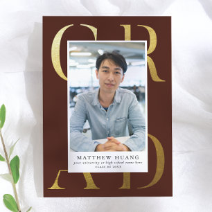 Textbook Burgundy Typography Graduate Announcement