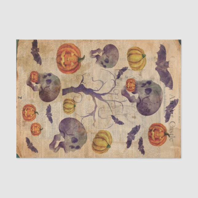 Textbook Halloween Paper Skulls Bats (Front)