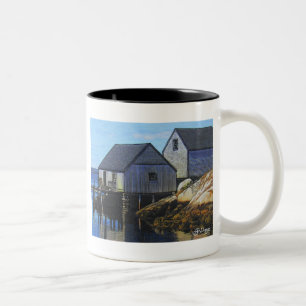Textile Art Boat Coffee Mug