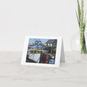 Textile Art Boat Notecard