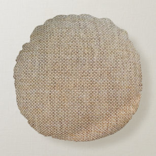 Textile brown background fabric round cushion