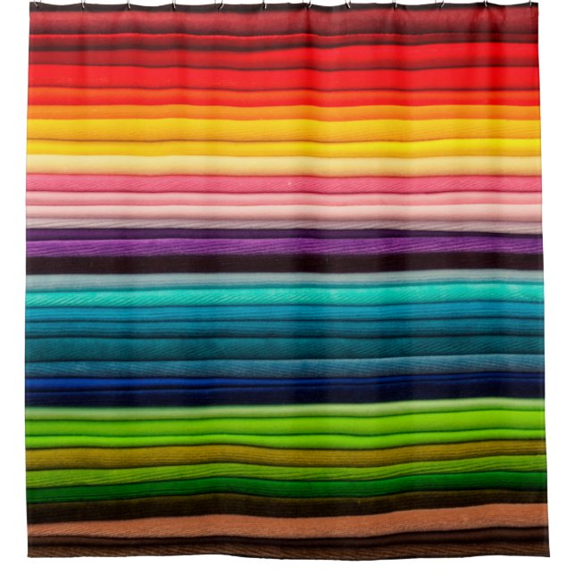 Textile colour colourful fabric shower curtain (Front)
