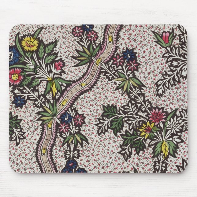 Textile design of plant forms and serpentine ribbo mouse pad (Front)
