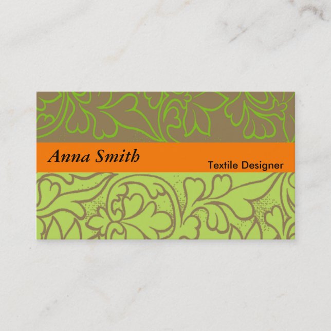 Textile Designer Business Card (Front)