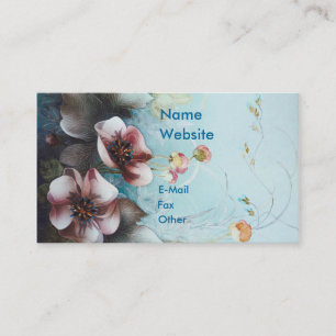 Textile Designs Pink  Flowers Business Card
