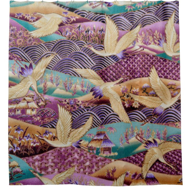 Textile fabric cloth pattern shower curtain (Front)