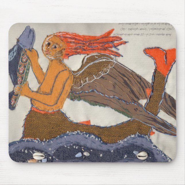 Textile Fish & Mermaid mousemat (Front)