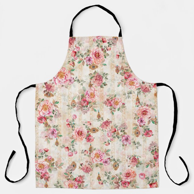 Textile floral flower texture patternsabstract, ba apron (Front)