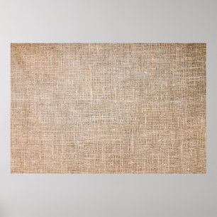 Textile jute brown fabric texture poster