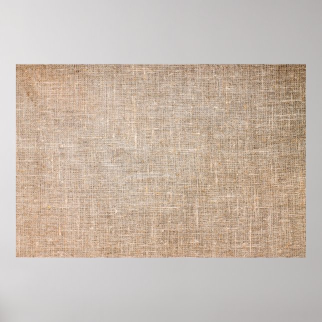 Textile jute brown fabric texture poster (Front)