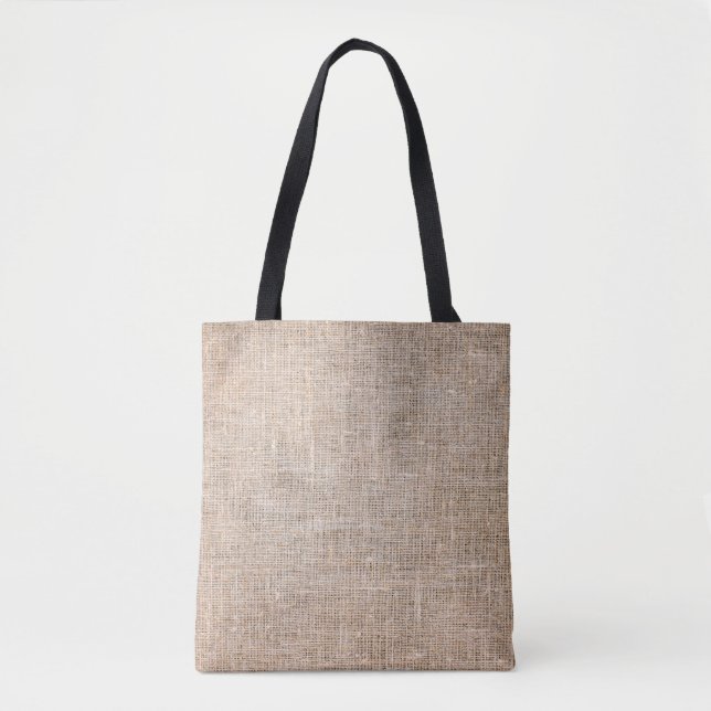 Textile jute brown fabric texture tote bag (Front)