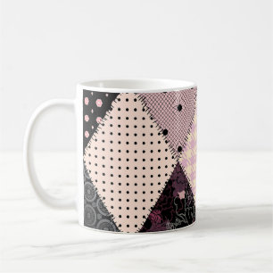 Textile Lingerie: Patchwork Vintage Pattern Coffee Mug