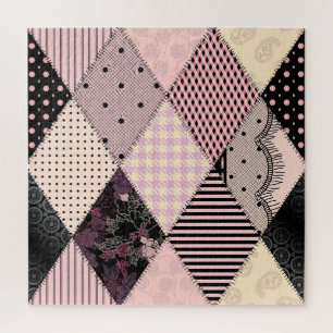 Textile Lingerie: Patchwork Vintage Pattern Jigsaw Puzzle