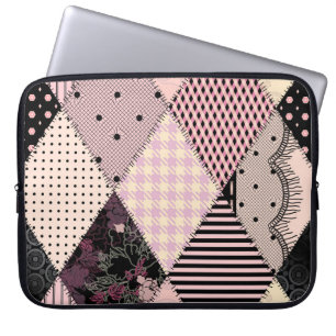 Textile Lingerie: Patchwork Vintage Pattern Laptop Sleeve