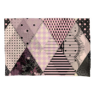 Textile Lingerie: Patchwork Vintage Pattern Pillowcase