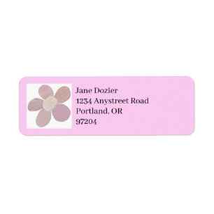 Textile Material Flower Collage DIY Colour Label Return Address Label