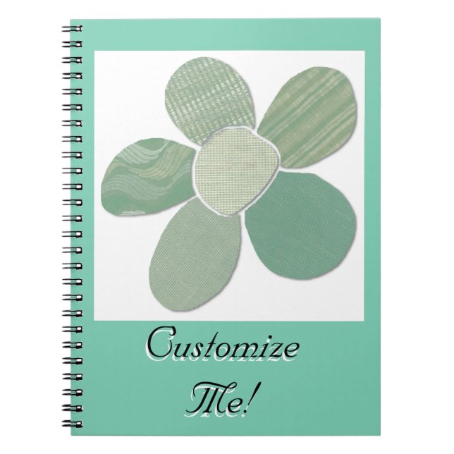 Textile Material Flower Collage DIY Colour Notebook (Front)