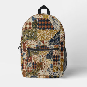 Textile mosaic in vintage style. printed backpack