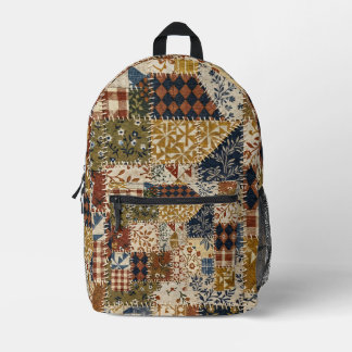 Textile mosaic in vintage style. printed backpack