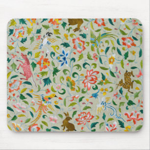 Textile Motifs with Animals, Birds, and Flowers Mouse Pad