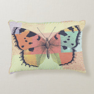 Textile Patchwork Butterfly Print Decorative Cushion