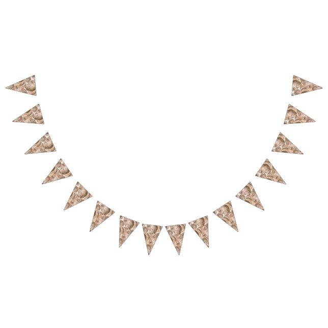 Textile pattern featuring a textured beige backgro bunting  (All)