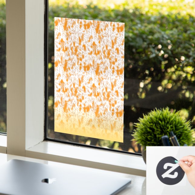 Textile pattern featuring a vibrant orange and gol (Office)