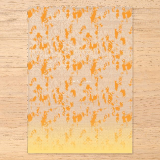 Textile pattern featuring a vibrant orange and gol acrylic invitations (Front)