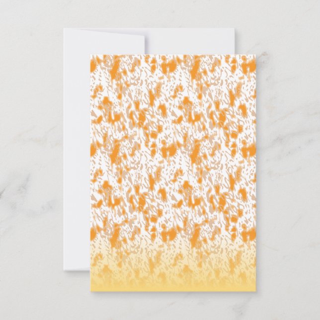 Textile pattern featuring a vibrant orange and gol announcement (Front)