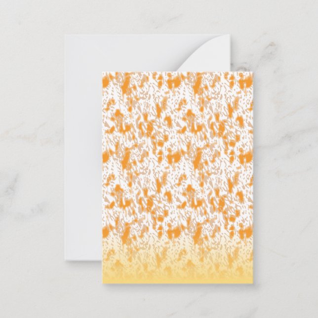 Textile pattern featuring a vibrant orange and gol card (Front)